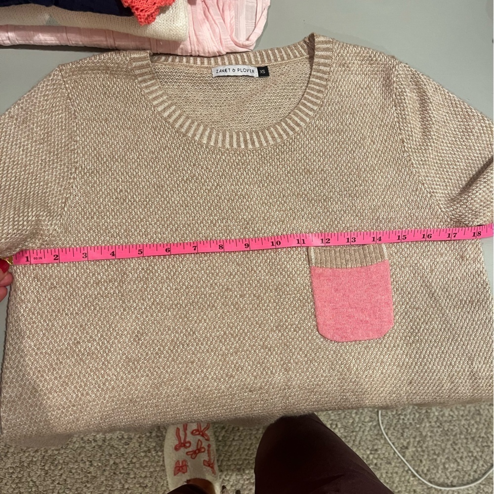 Zaket & Plover Tan Wool and Cotton Sweater- extra small - Picture 7 of 7